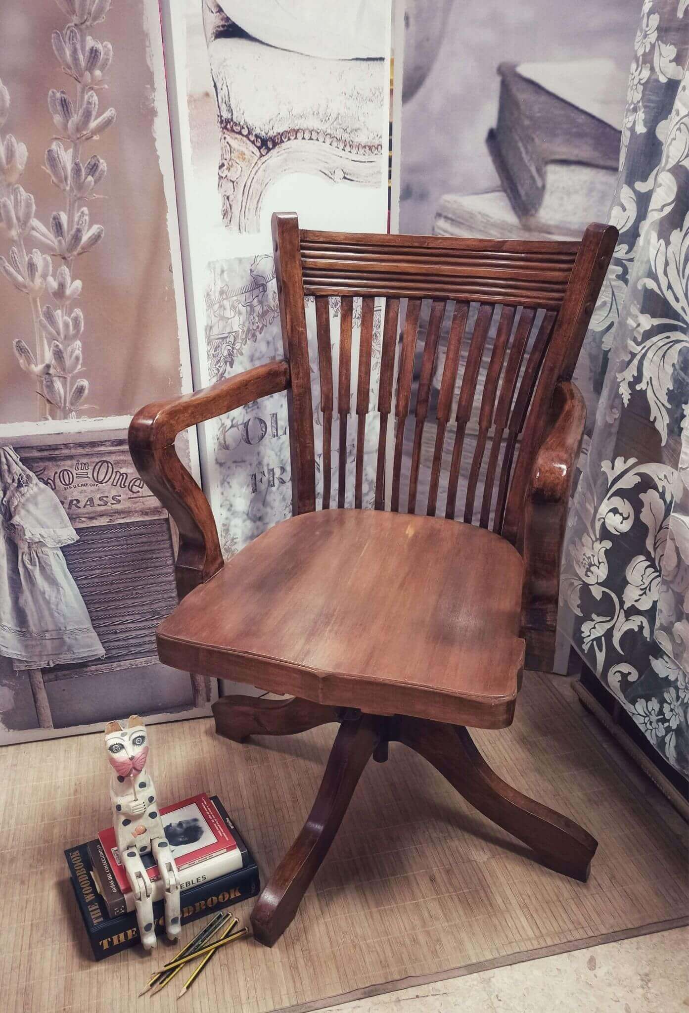 silla madera restaurada